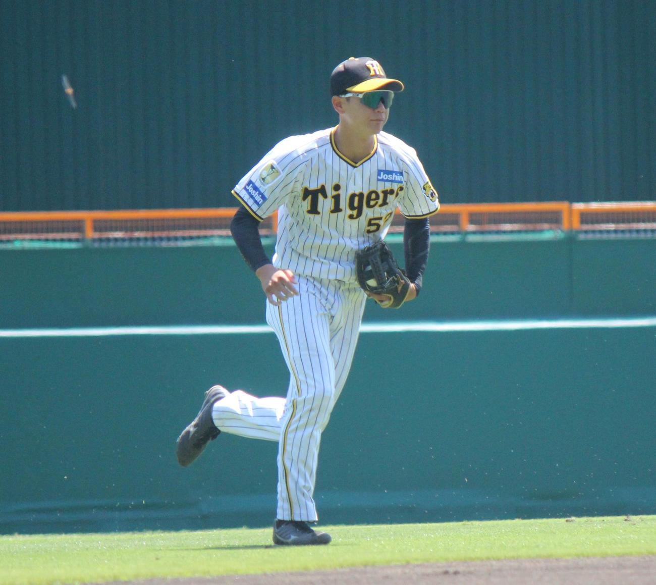 甲子園で行われた2軍戦に出場した阪神山田（撮影・柏原誠）