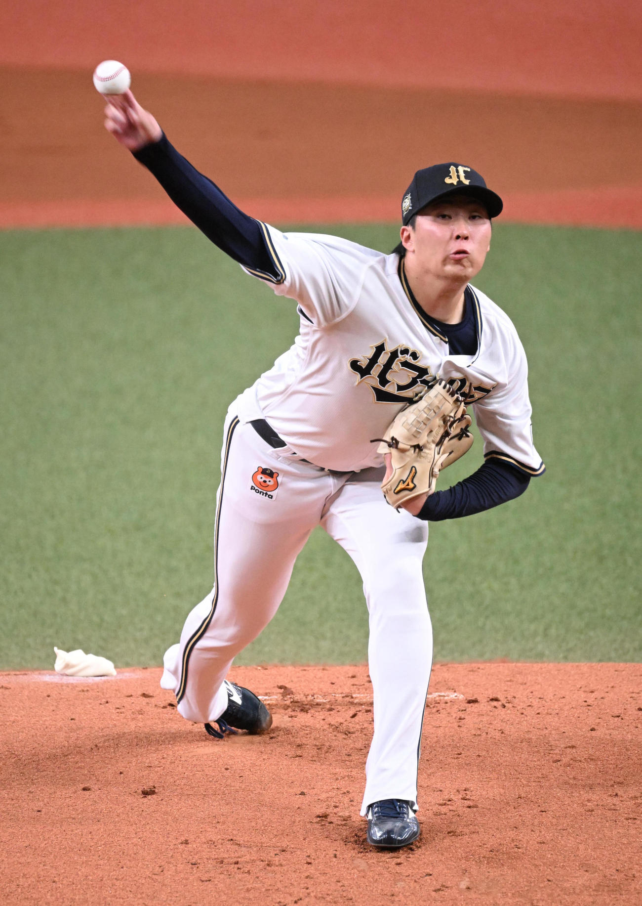 オリックス対日本ハム　先発するオリックス東（撮影・和賀正仁）