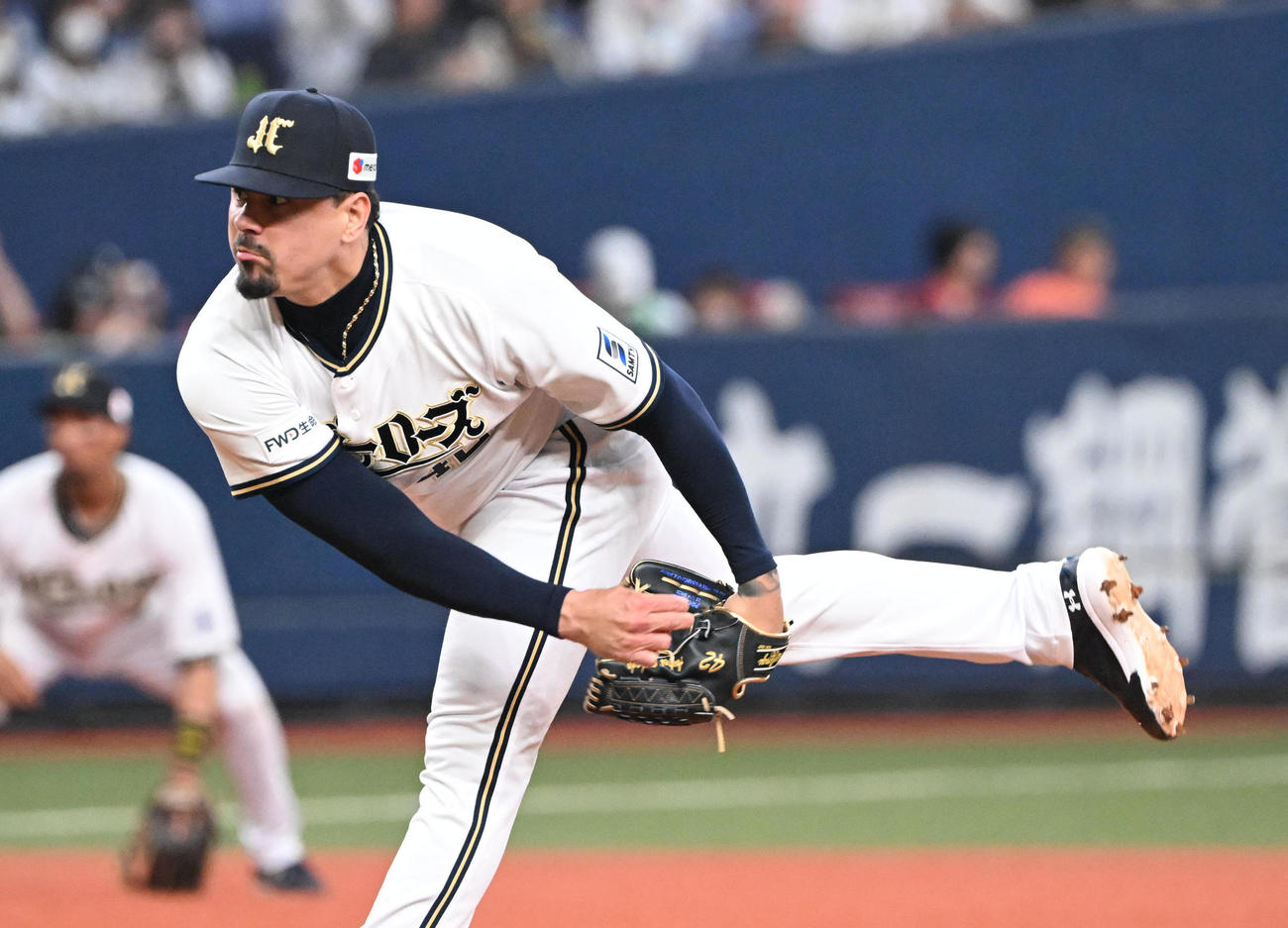 オリックス対日本ハム　9回に登板するオリックスのマチャド（撮影・和賀正仁）
