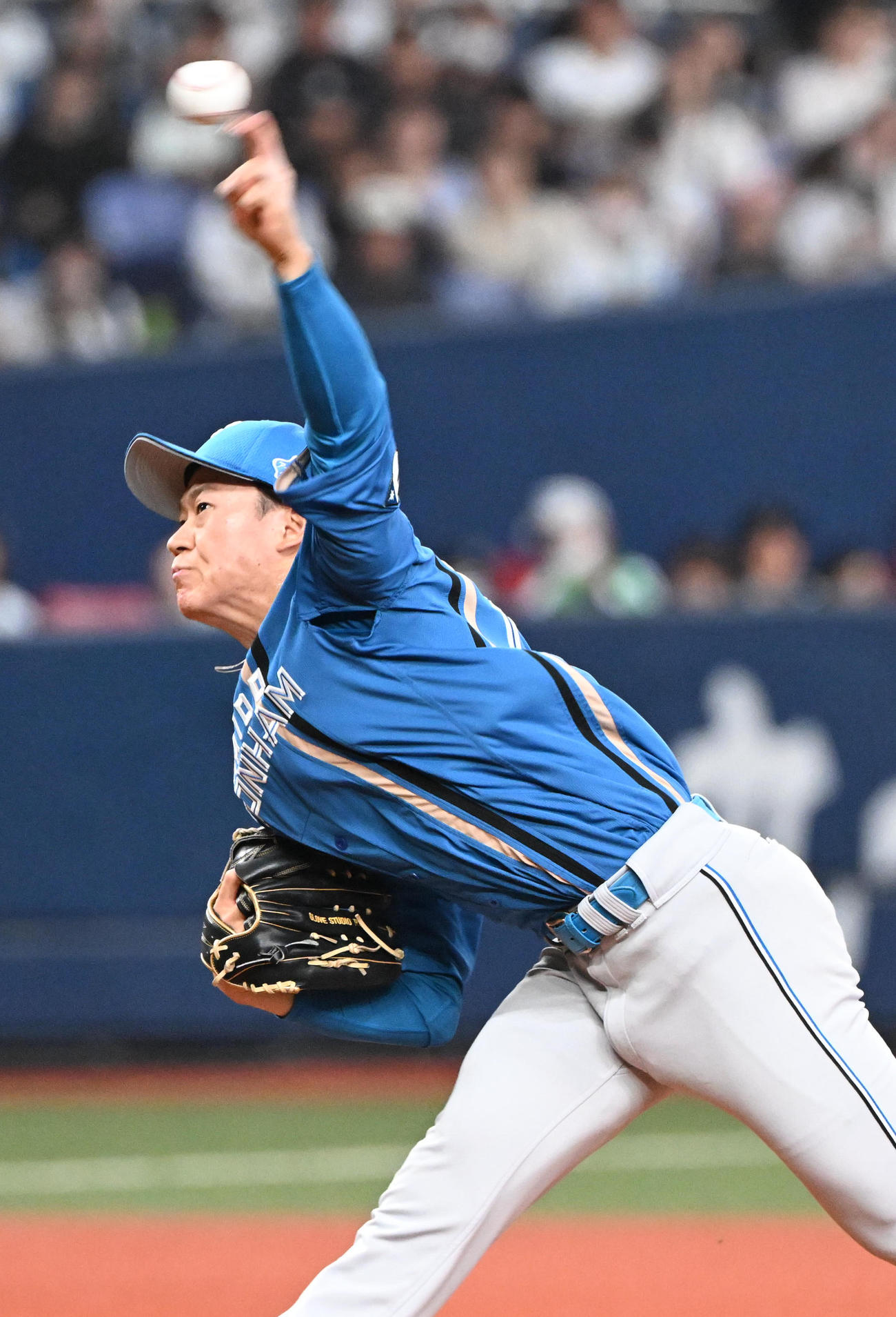 オリックス対日本ハム　7回に登板する日本ハム矢沢（撮影・和賀正仁）