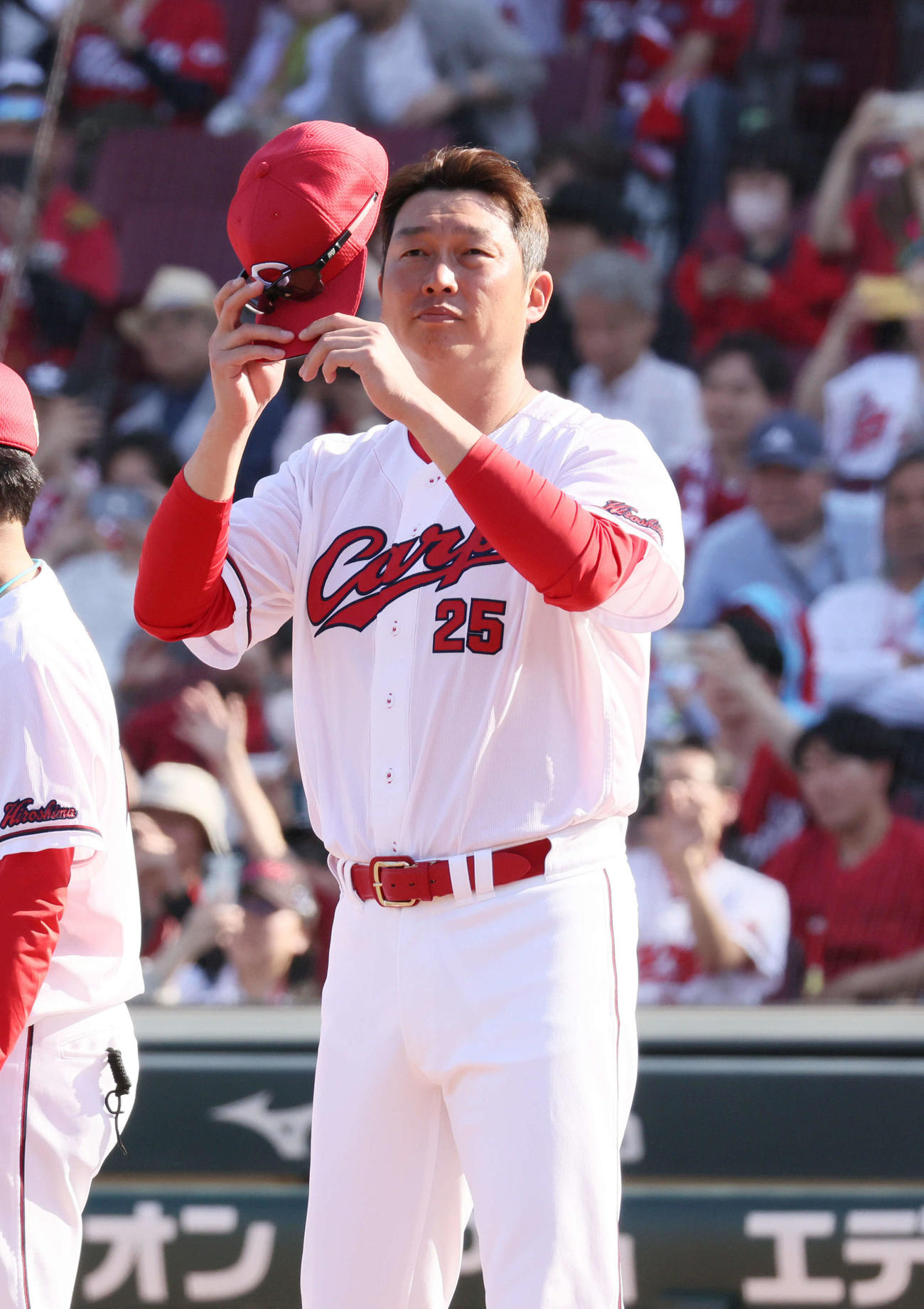 広島対DeNA DeNAに勝った新井監督（撮影・加藤孝規）