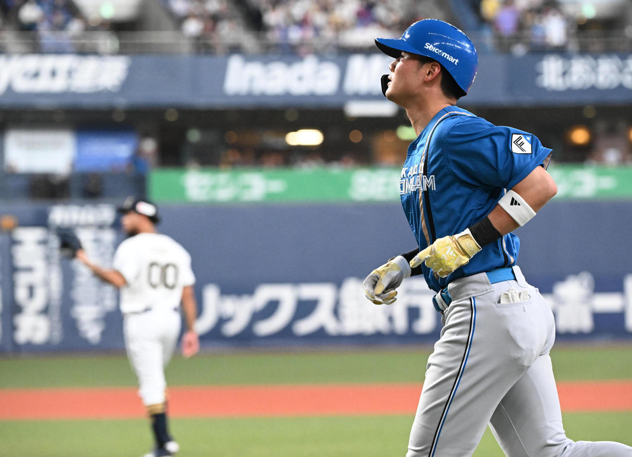 オリックス対日本ハム　3回表日本ハム無死一塁、二ゴロ併殺に倒れる清宮（撮影・和賀正仁）