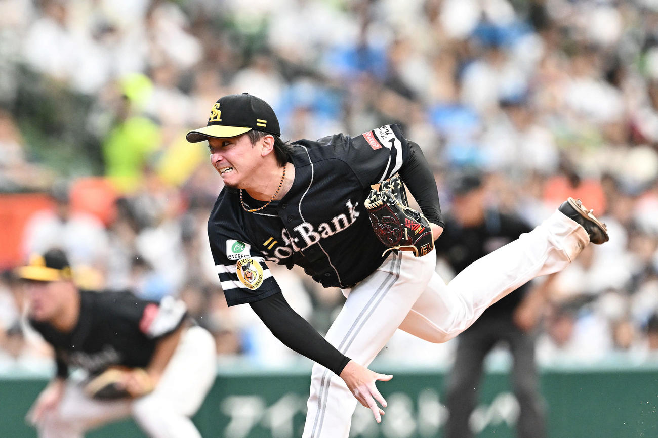 西武対ソフトバンク　ソフトバンク先発の東浜（撮影・滝沢徹郎