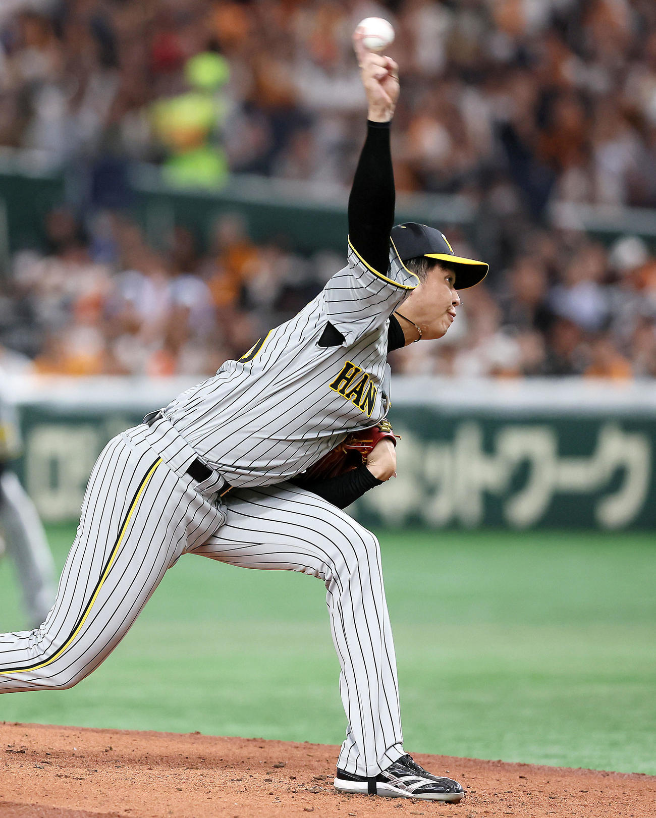 巨人対阪神　力投する才木（撮影・加藤哉）