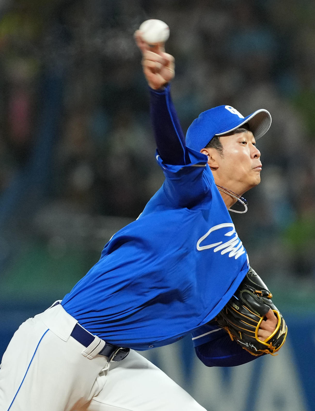 ヤクルト対中日　力投する中日先発の高橋宏（撮影・横山健太）