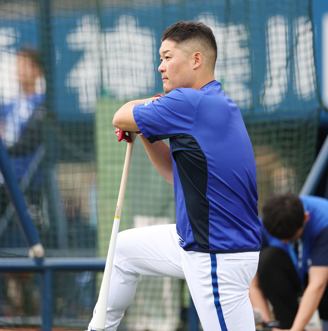 DeNA対ヤクルト　試合前練習に臨むDeNA筒香（撮影・宮地輝）