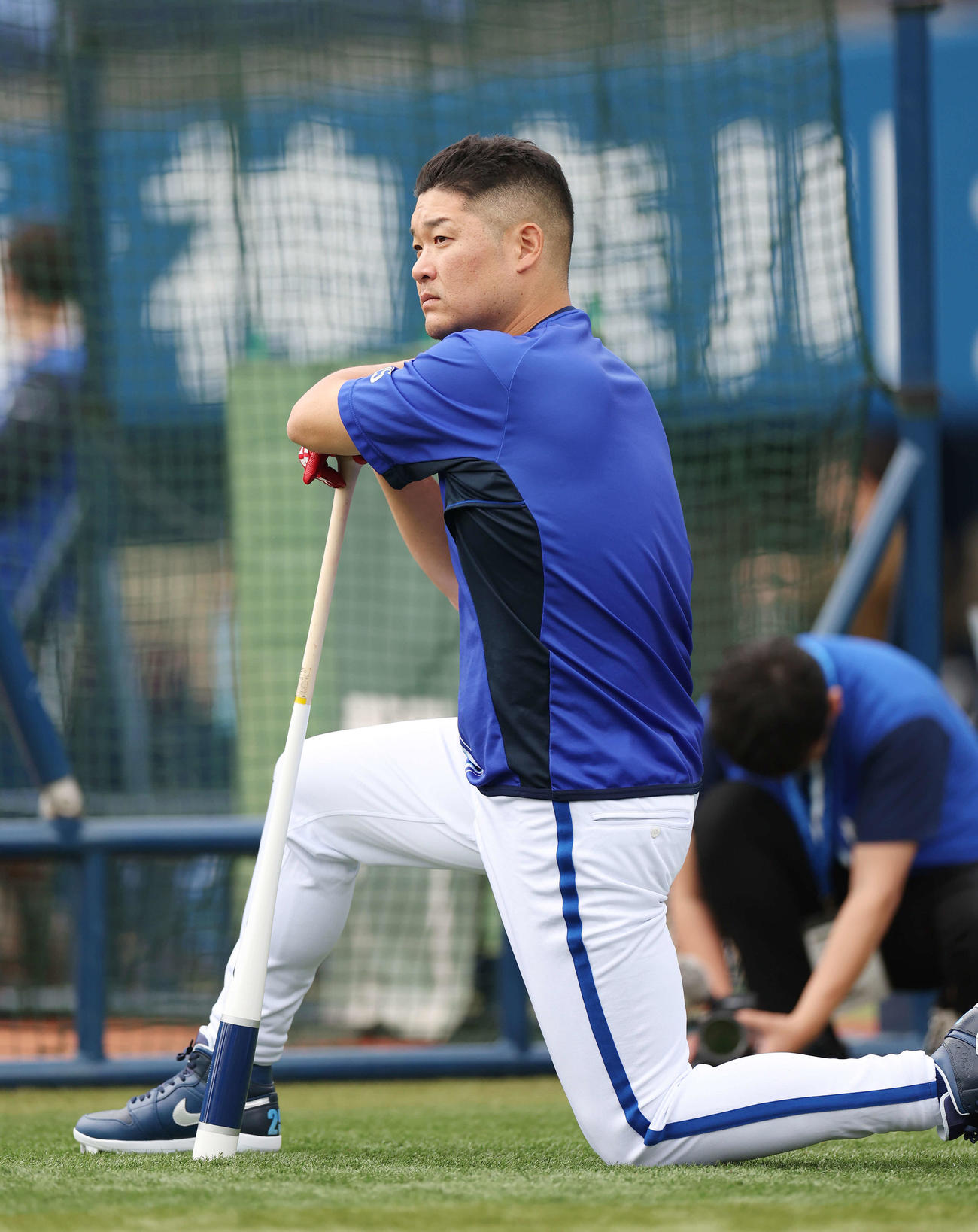 DeNA対ヤクルト　試合前練習に臨むDeNA筒香（撮影・宮地輝）