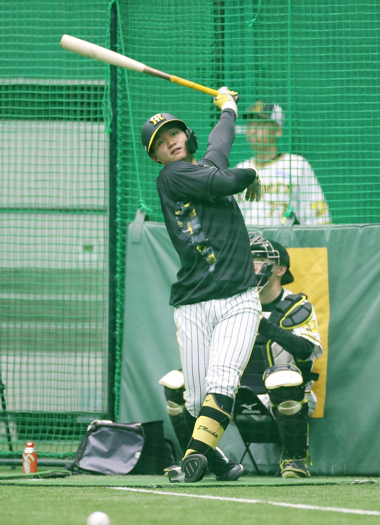 阪神対広島　打撃練習を行う阪神森下（撮影・前田充）