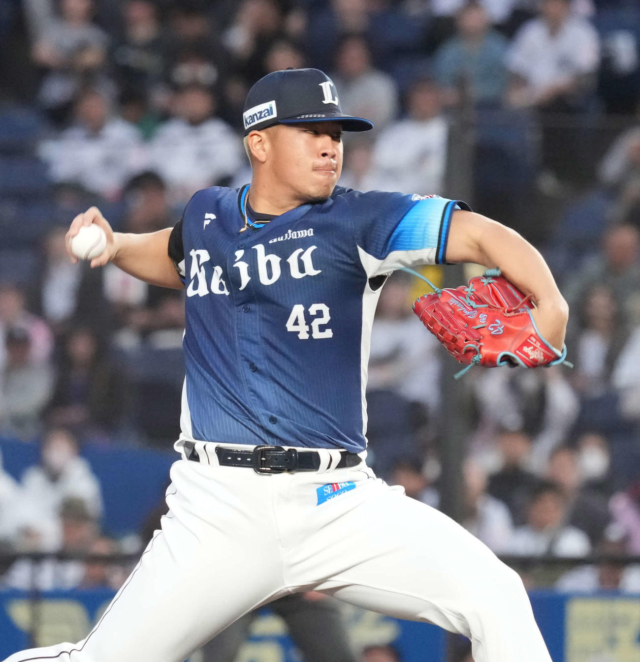 ロッテ対西武　西武先発のボー（撮影・小沢裕）