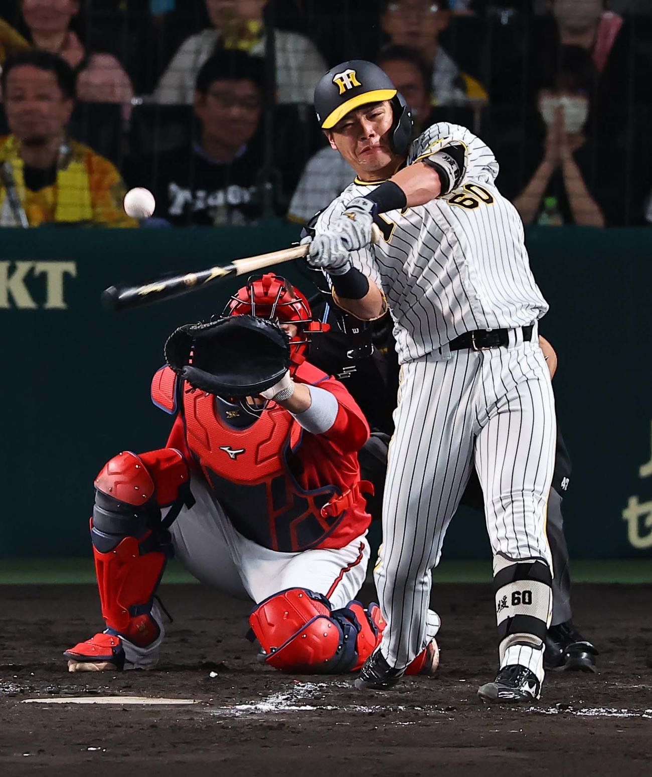 阪神対広島　7回裏阪神2死満塁、小野寺は遊飛に倒れる（撮影・上田博志）