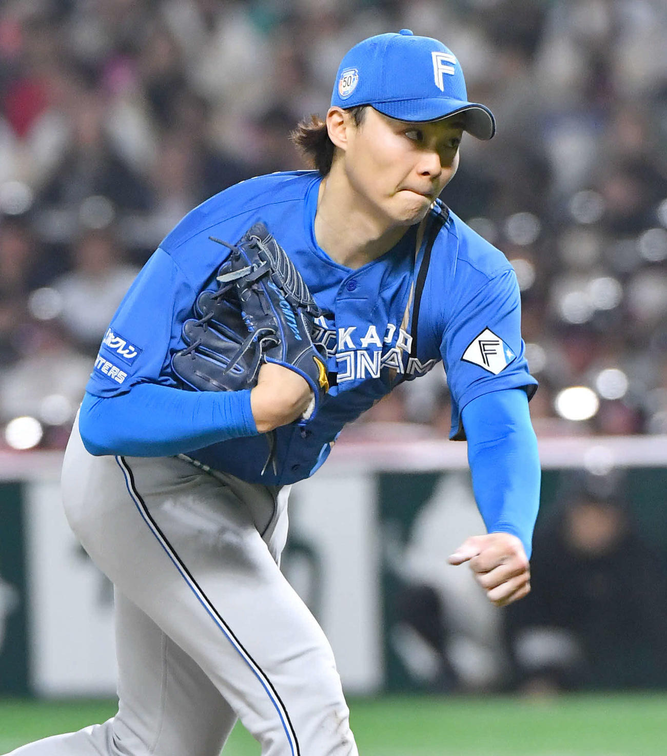 ソフトバンク対日本ハム　日本ハム先発の山崎（撮影・岩下翔太）