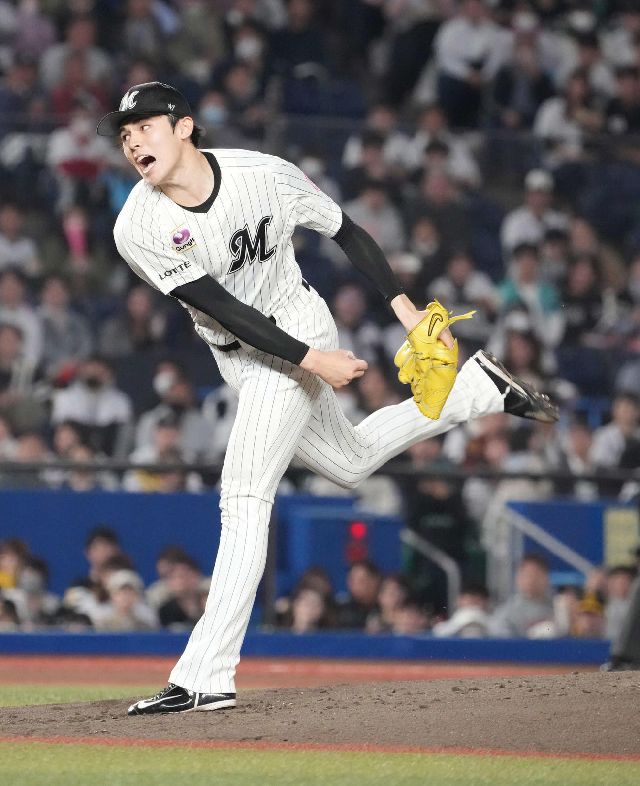 ロッテ佐々木朗希（2024年4月23日撮影）