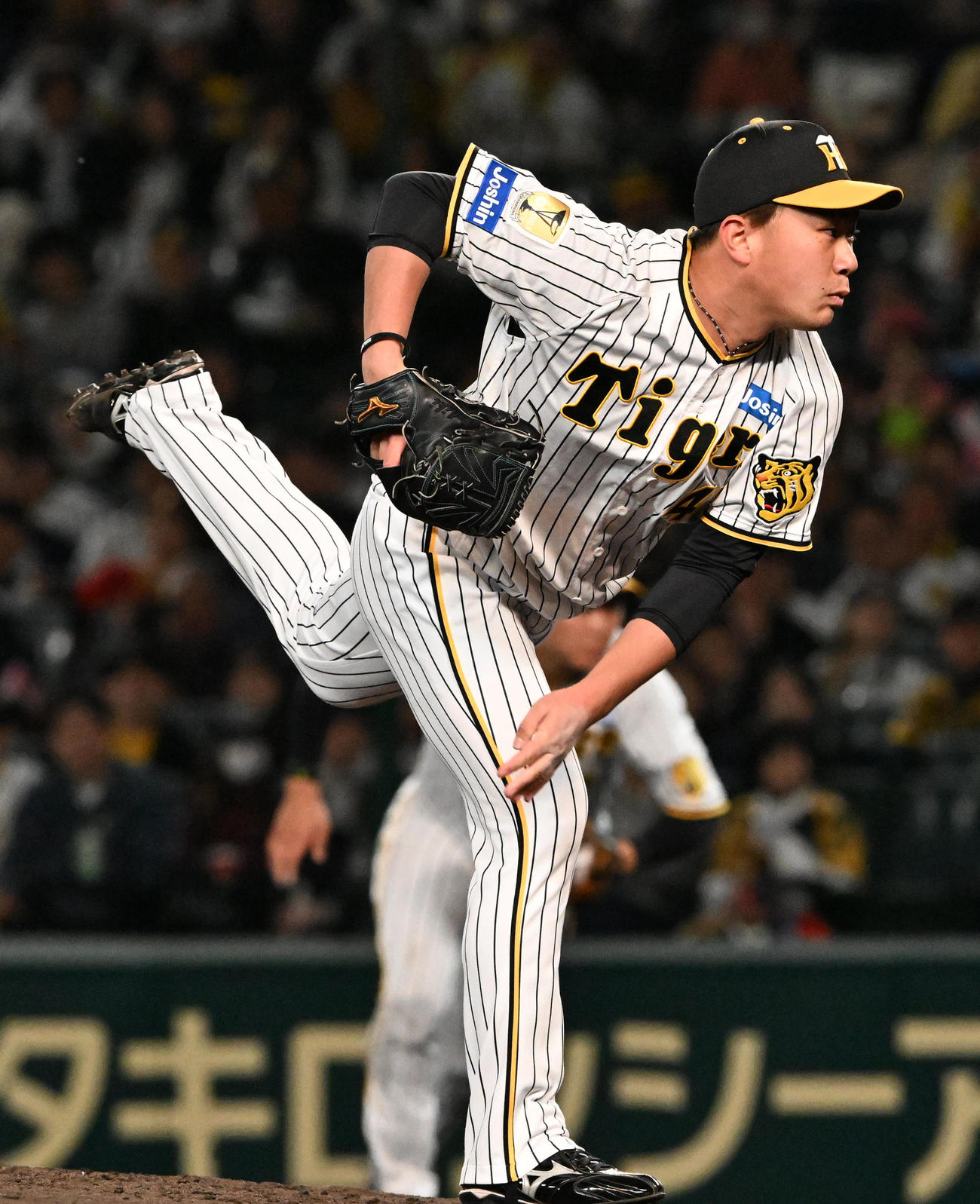 阪神対広島　阪神2番手の桐敷（撮影・前岡正明）