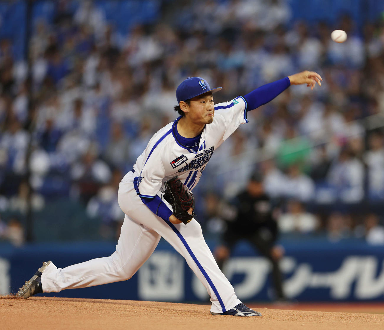 DeNA対ヤクルト　DeNA先発の石田健（撮影・宮地輝）