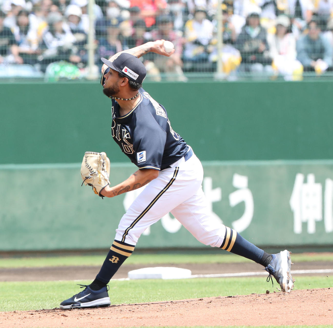 ソフトバンク対オリックス　先発のエスピノーザ（撮影・梅根麻紀）