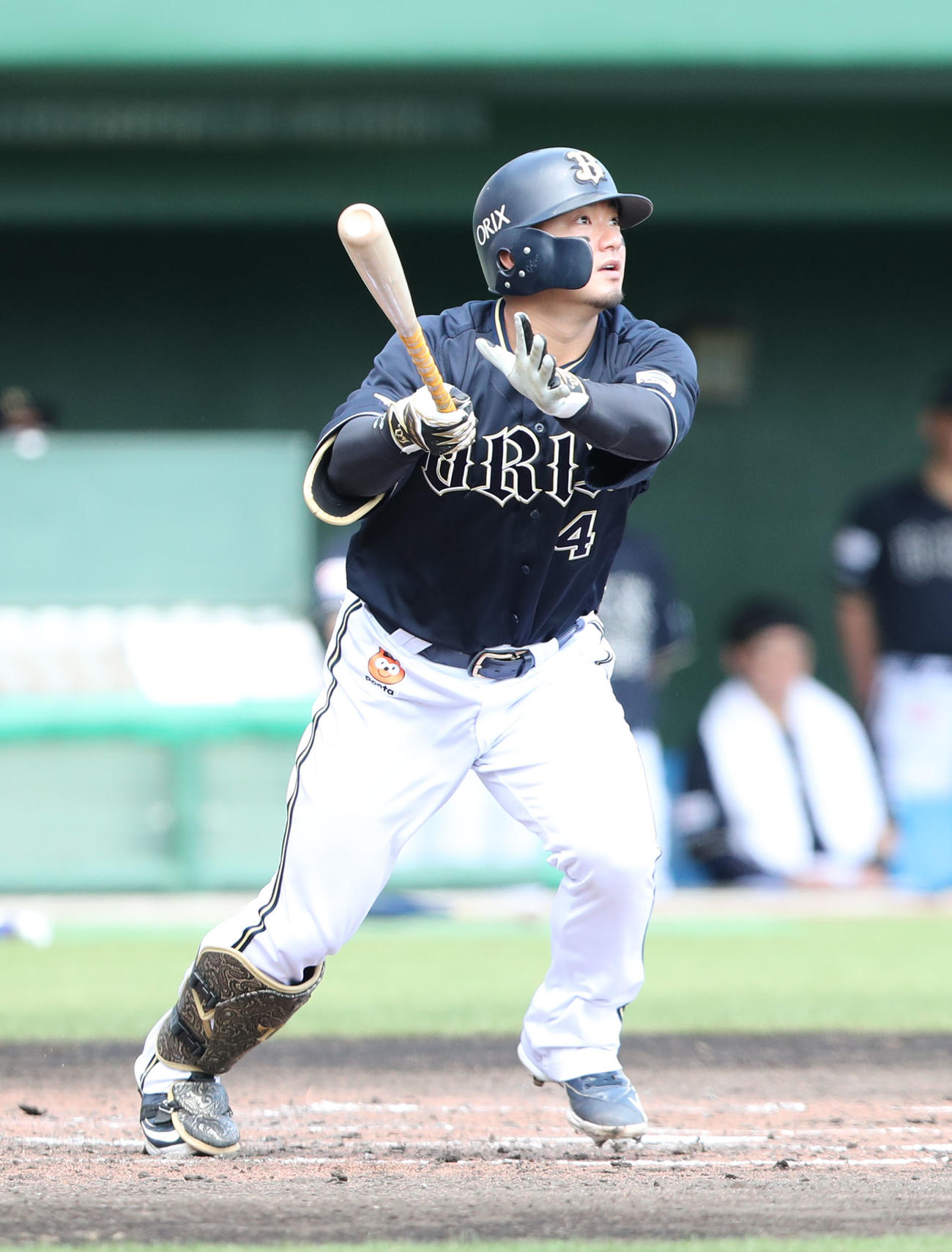 ソフトバンク対オリックス　3回表オリックス2死一塁、森は右越え適時三塁打を放つ（撮影・梅根麻紀）