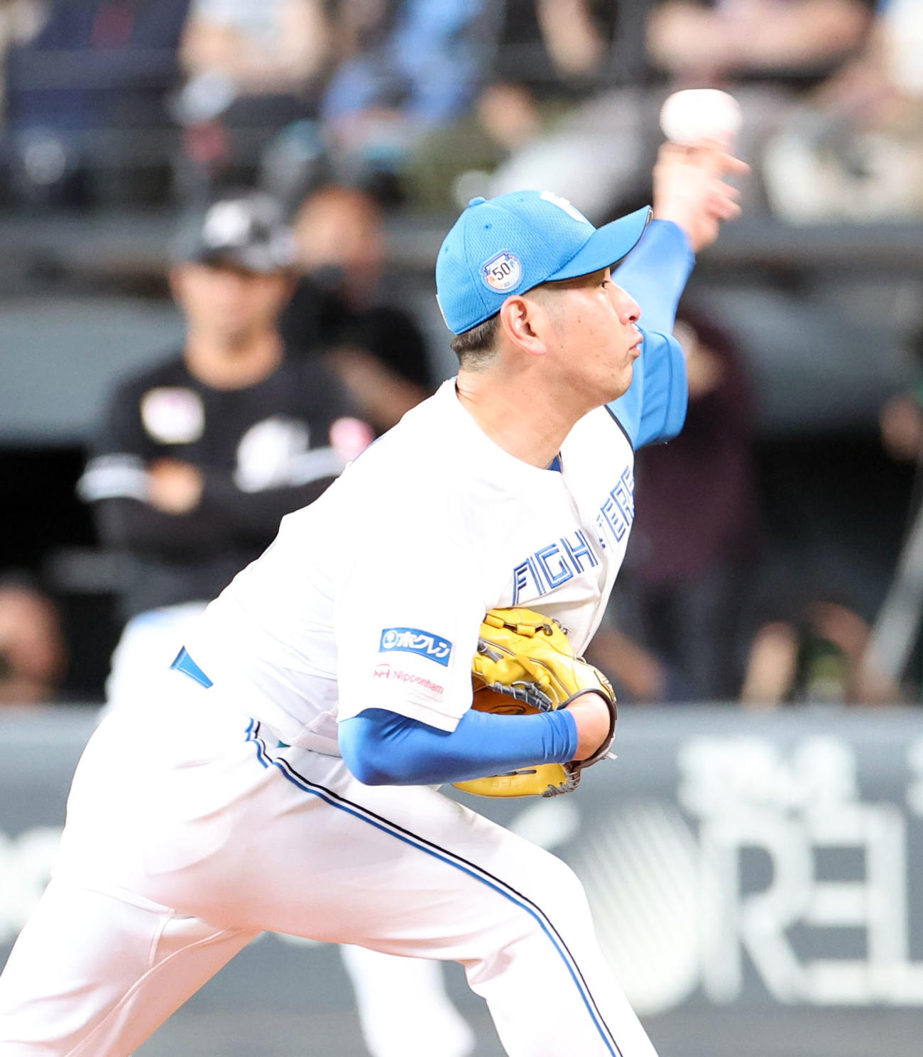 日本ハム対ロッテ　日本ハム先発の加藤貴（撮影・佐藤翔太）