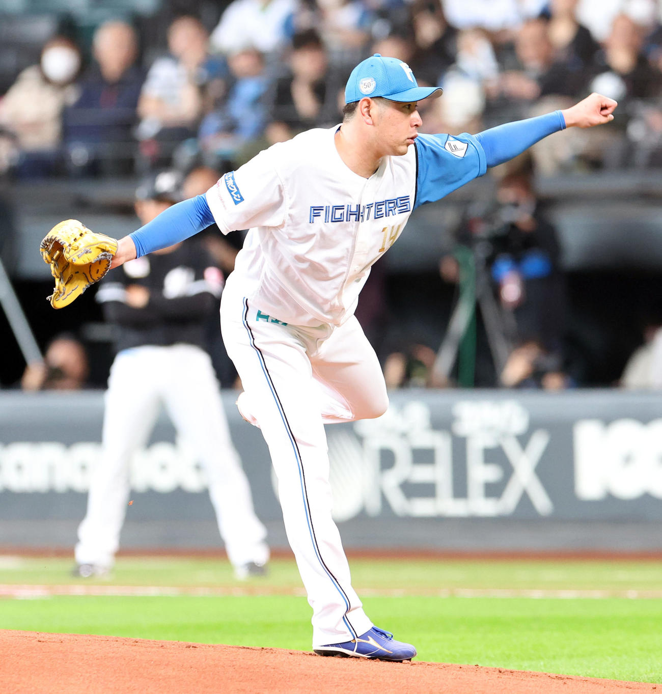 日本ハム対ロッテ　日本ハム先発の加藤貴（撮影・佐藤翔太）