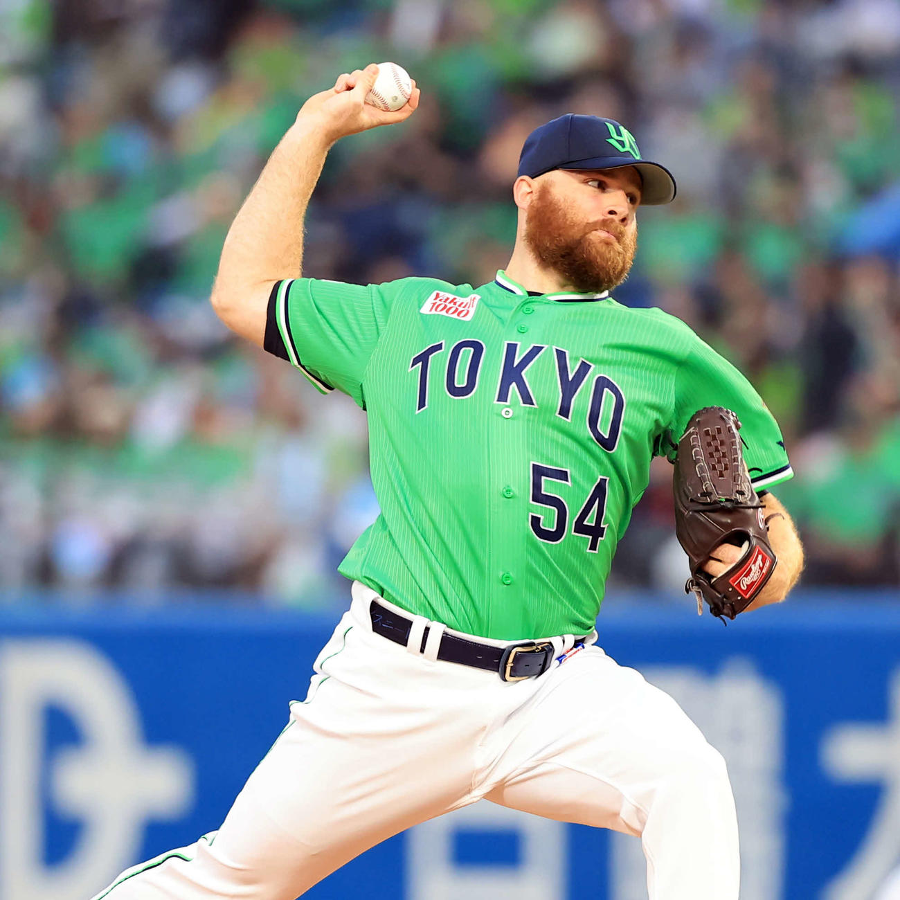 ヤクルト対巨人　力投するヤクルト先発のサイスニード（撮影・浅見桂子）