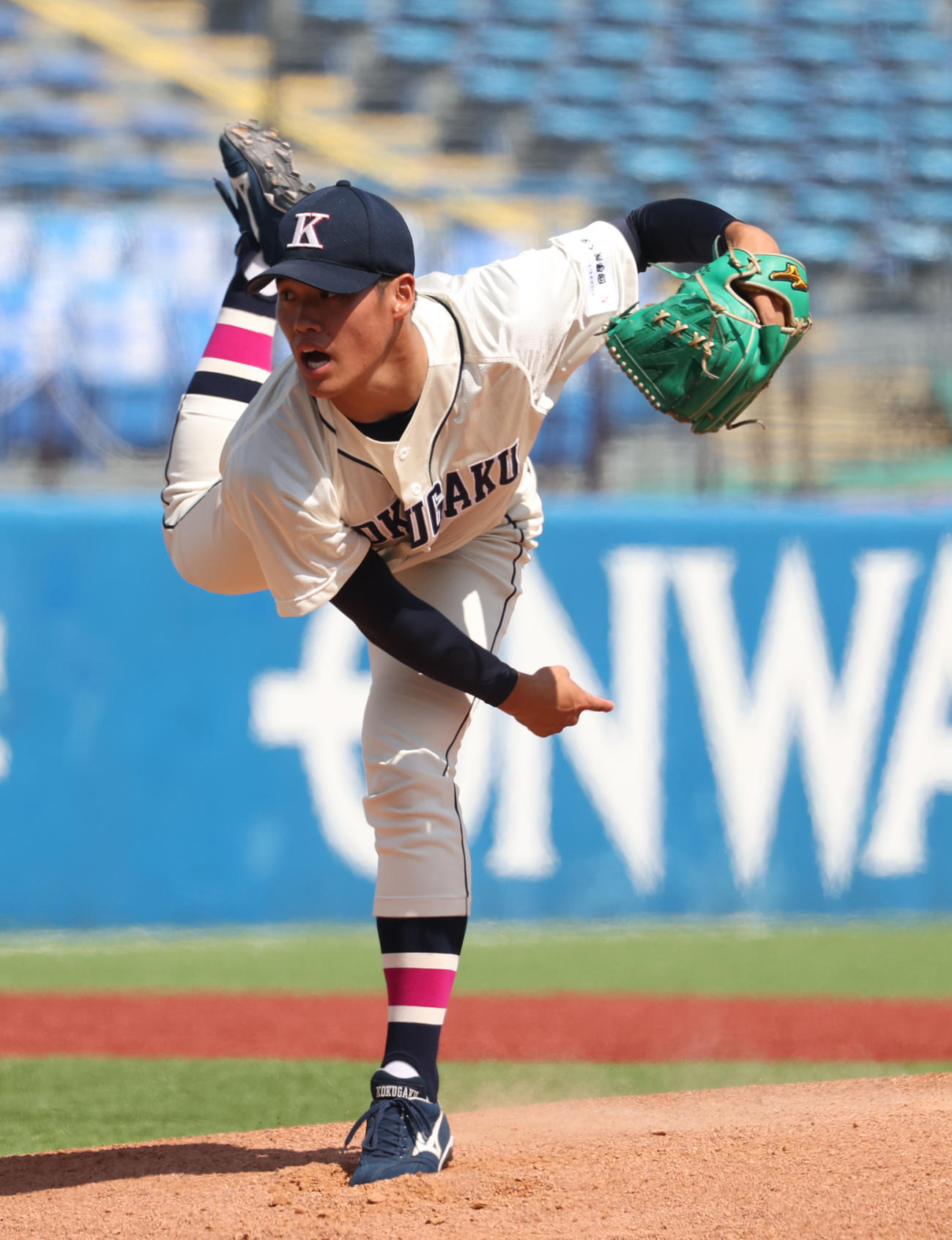 国学院大対駒大　先発した国学院大・坂口（撮影・柴田隆二）