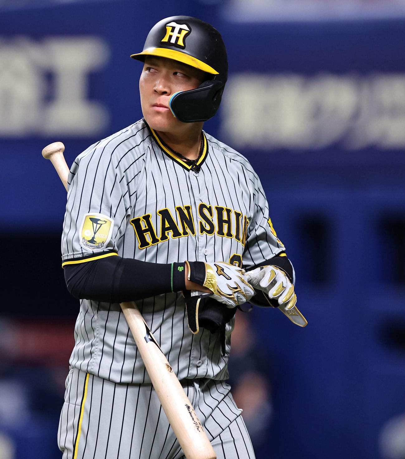 阪神対中日　9回表阪神無死一、二塁、大山は三振に倒れる（撮影・上田博志）