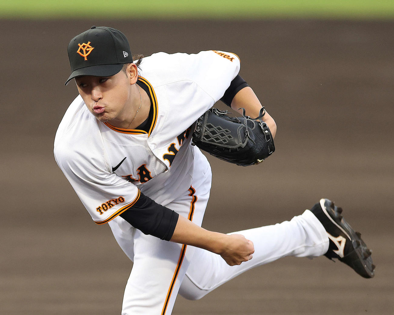巨人対DeNA　先発登板する堀田（撮影・河田真司）