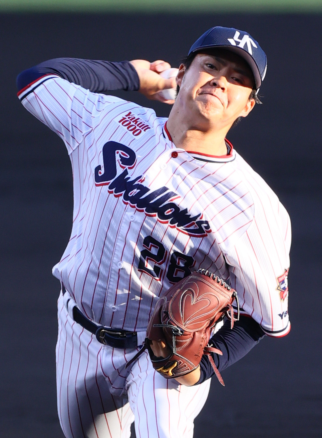 ヤクルト対広島　ヤクルト先発の松本健は初登板、初先発を3安打完封勝利で飾る（撮影・上山淳一）