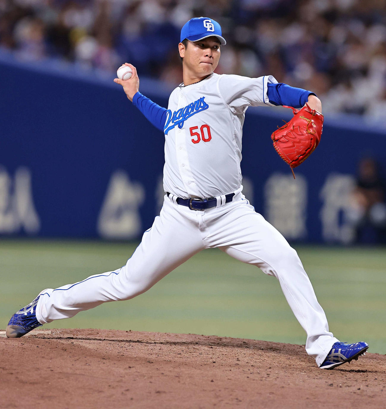 阪神対中日　中日5番手の清水（撮影・上田博志）