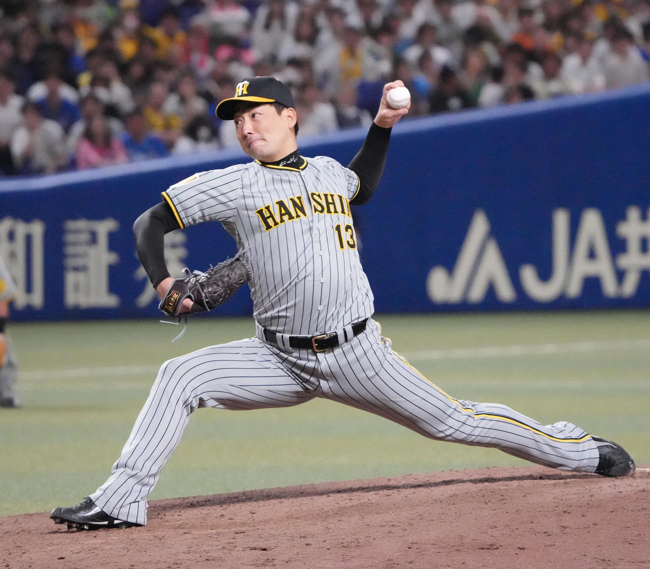 中日対阪神　最後を締めた岩崎（撮影・森本幸一）