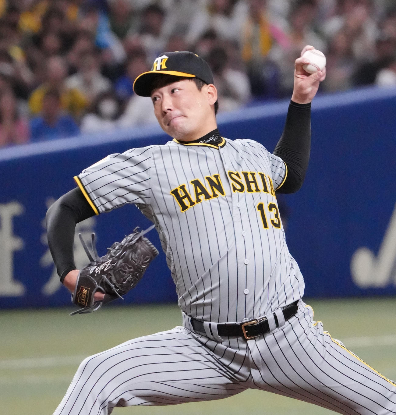 中日対阪神　11回表、阪神5番手で登板する岩崎（撮影・森本幸一）