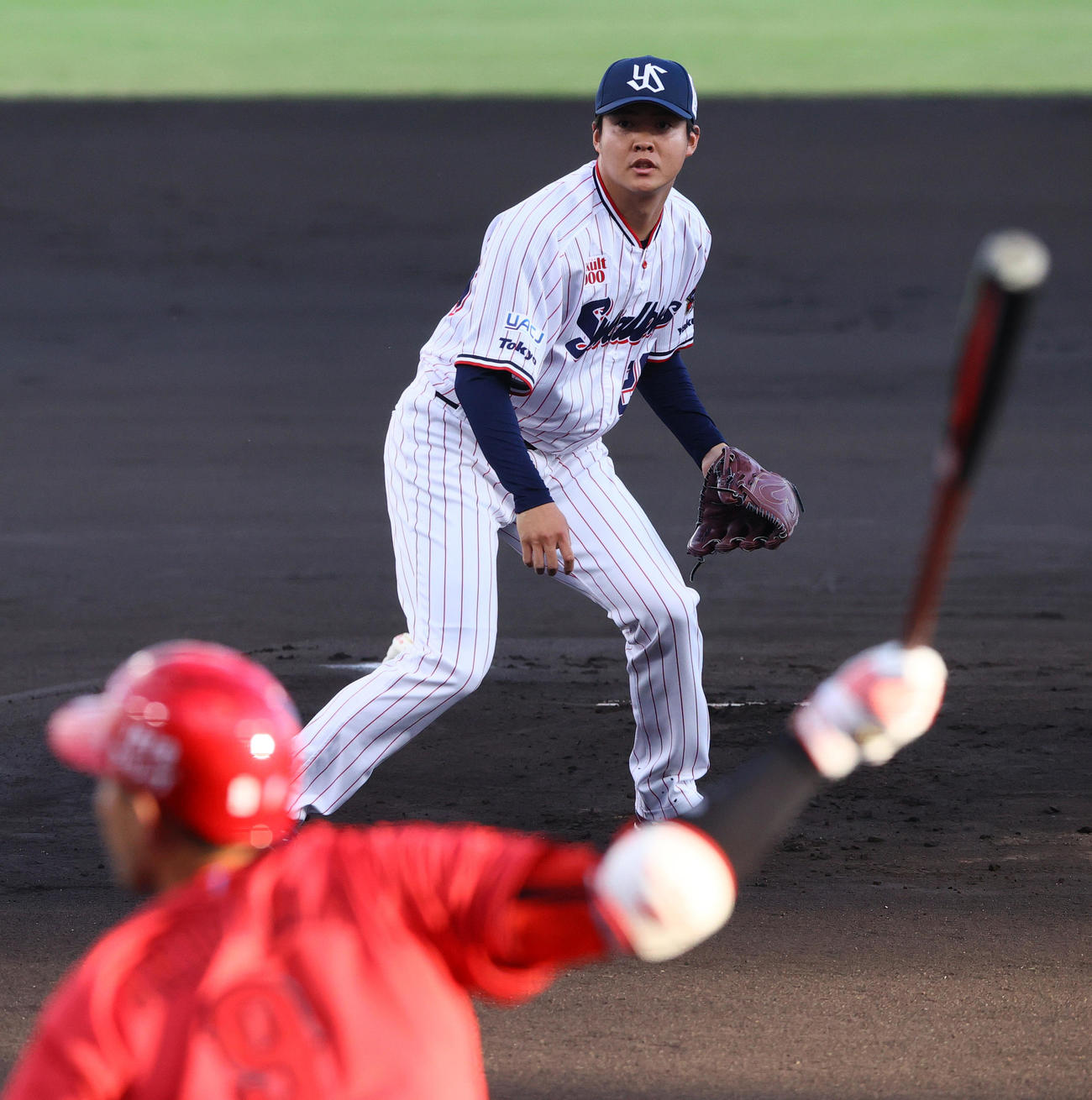 ヤクルト対広島　ヤクルト先発の松本健（撮影・上山淳一）
