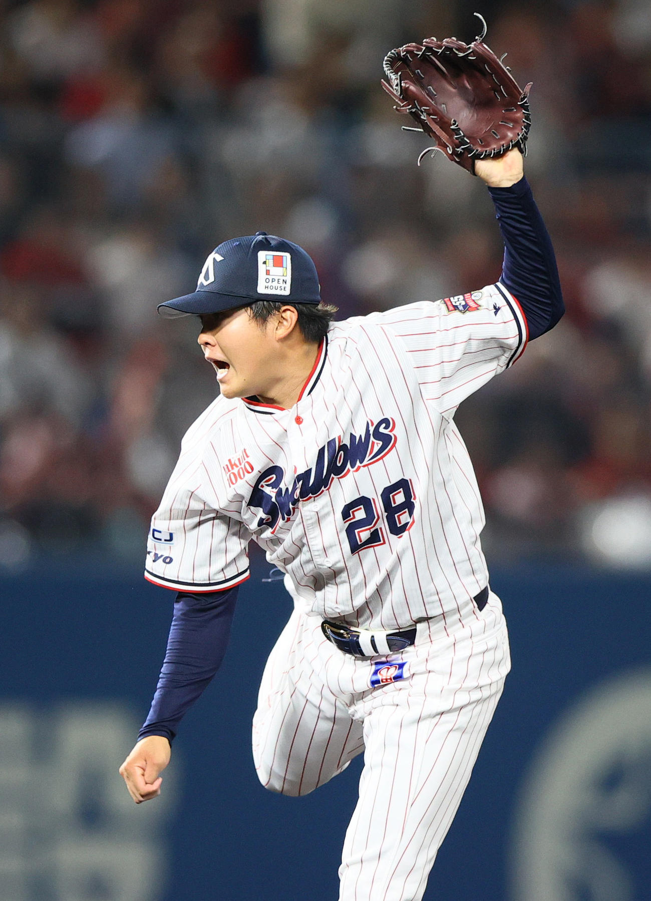 ヤクルト対広島　ヤクルト先発の松本健は初登板、初先発を3安打完封勝利で飾る（撮影・上山淳一）