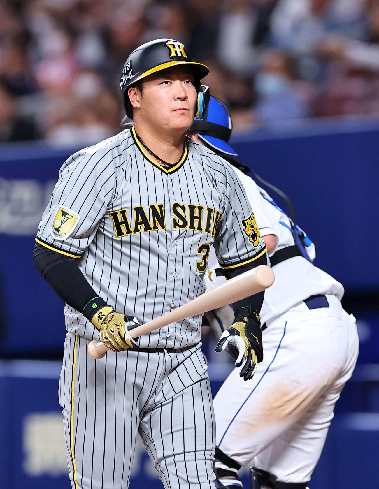中日対阪神　8回表阪神1死一塁、大山は三振に倒れる（撮影・上田博志）