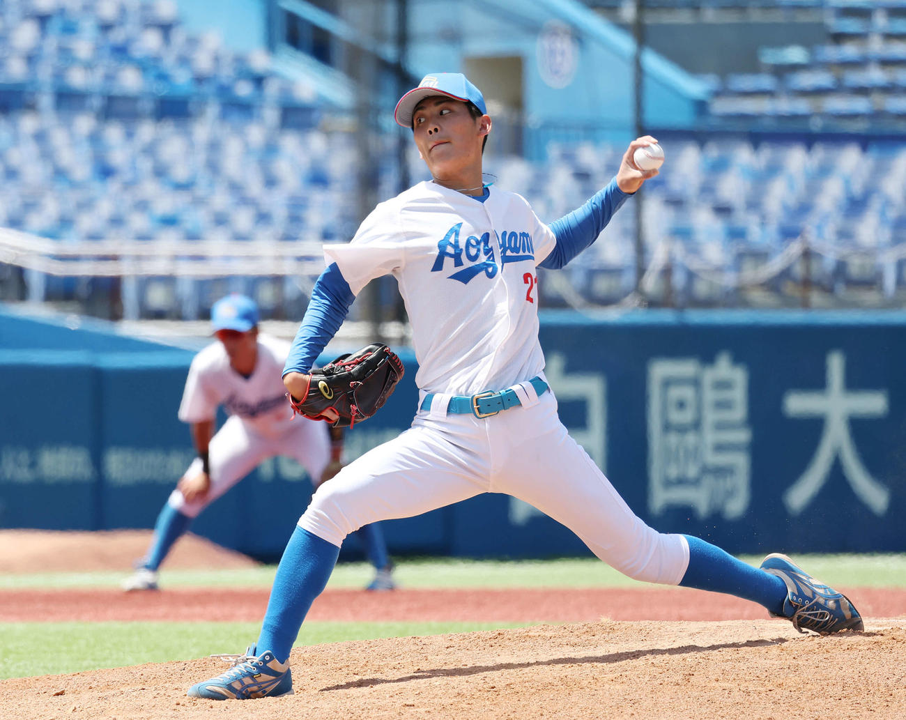 青学大対日大　青学大先発の児玉（撮影・宮地輝）