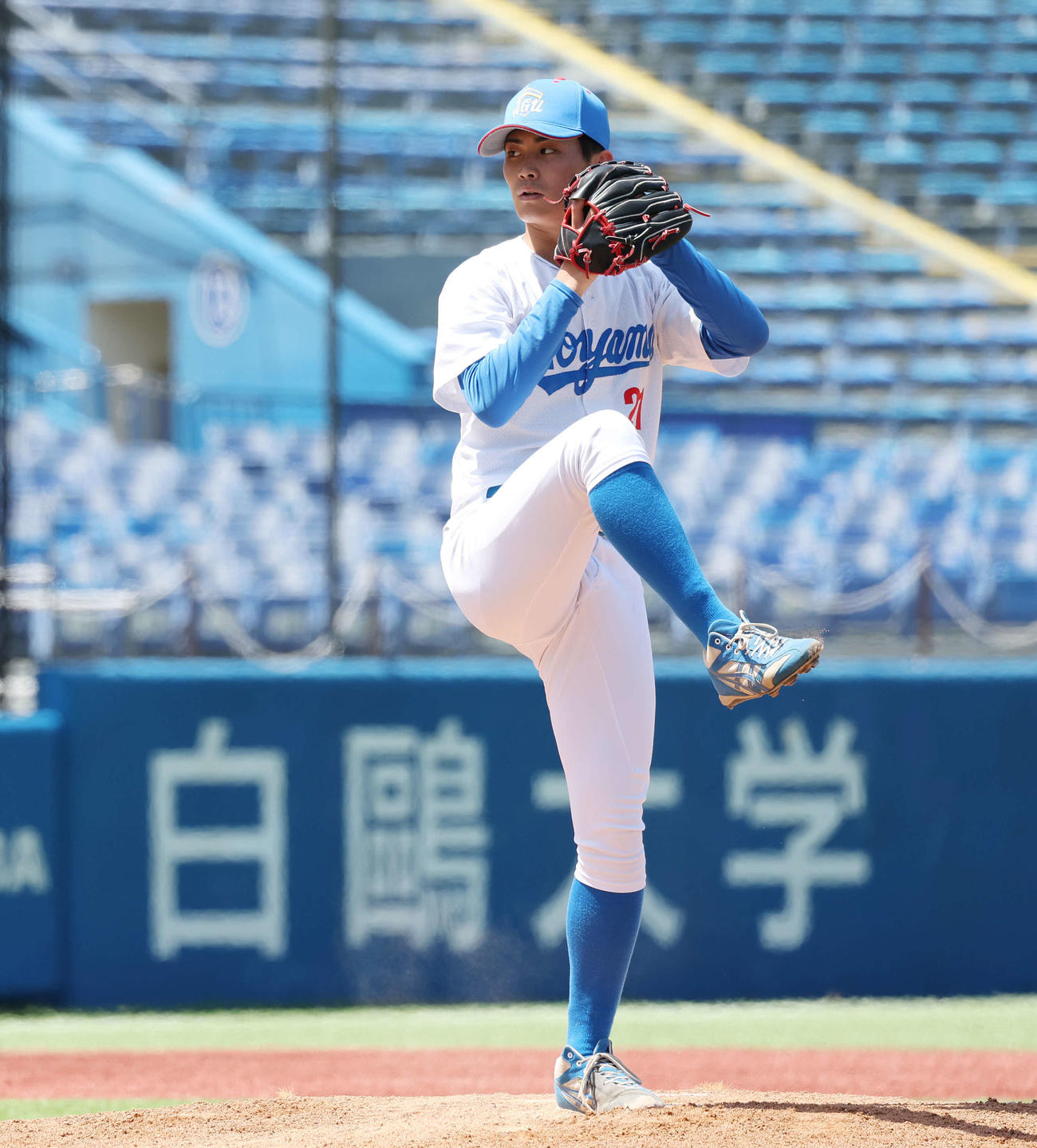青学大対日大　青学大先発の児玉（撮影・宮地輝）