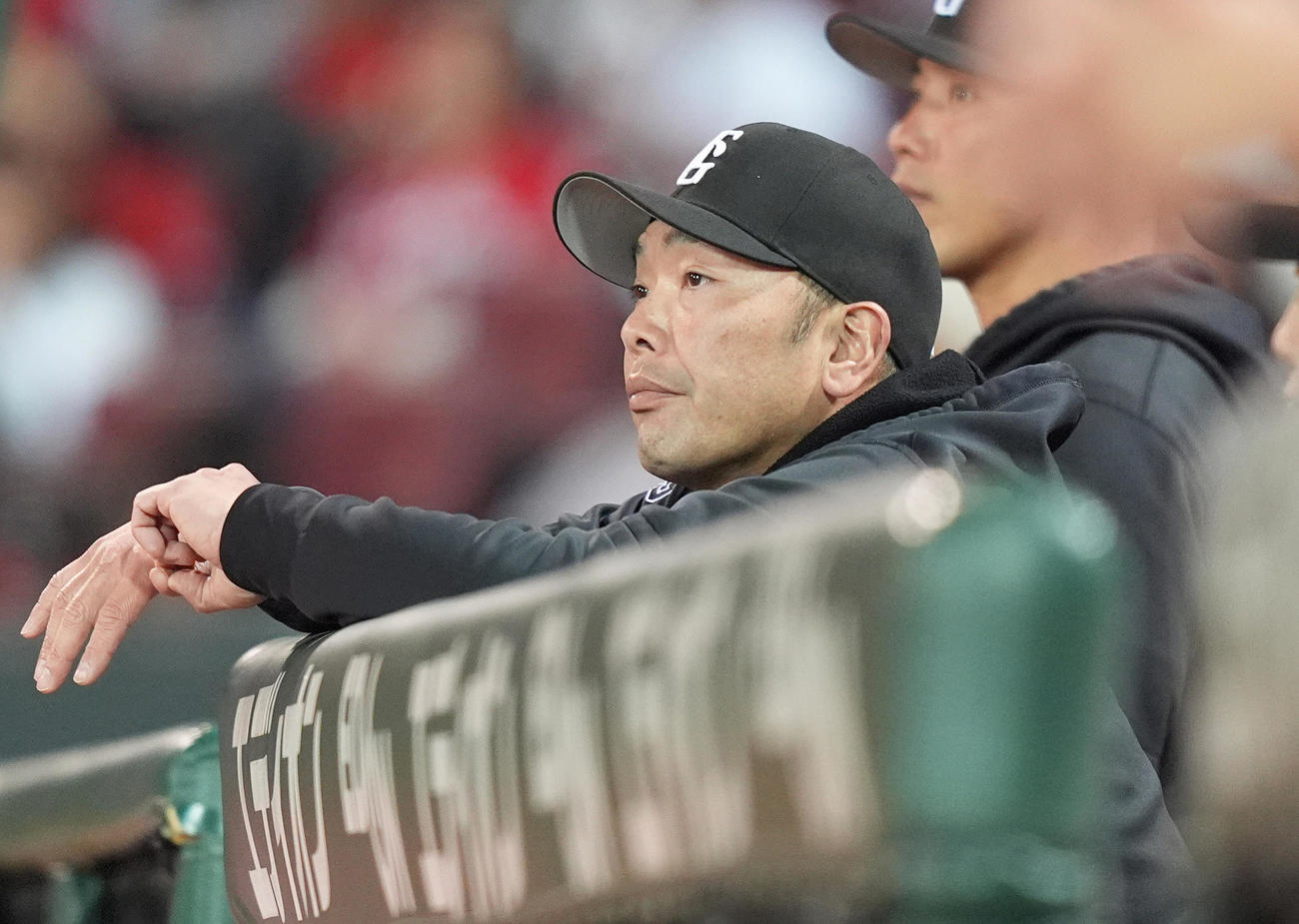 広島対巨人　ベンチで浮かない表情の巨人阿部監督（撮影・鈴木みどり）