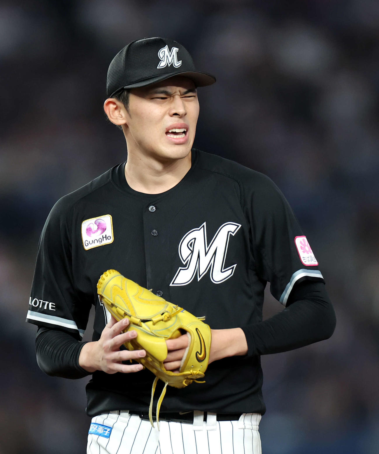 ロッテ対日本ハム　4表を終える佐々木（撮影・河田真司）