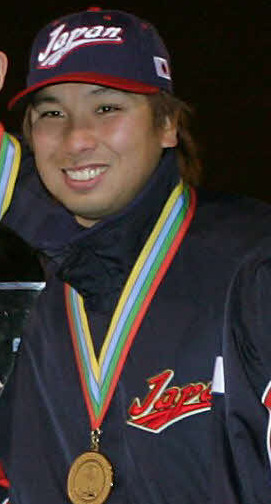 2006年3月、WBC優勝報告を行った里崎智也氏