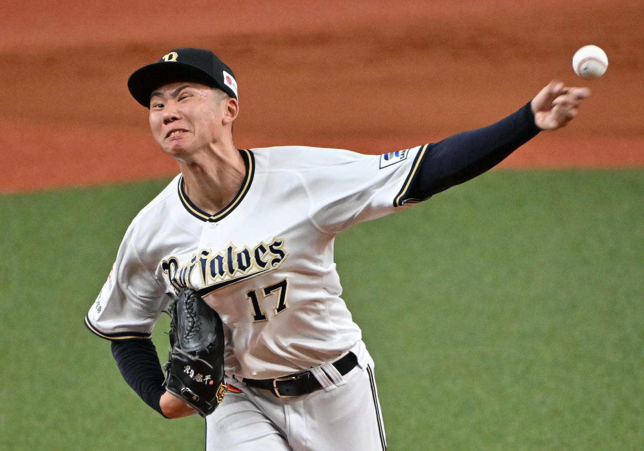 オリックス対楽天　オリックス先発の曽谷（撮影・石井愛子）