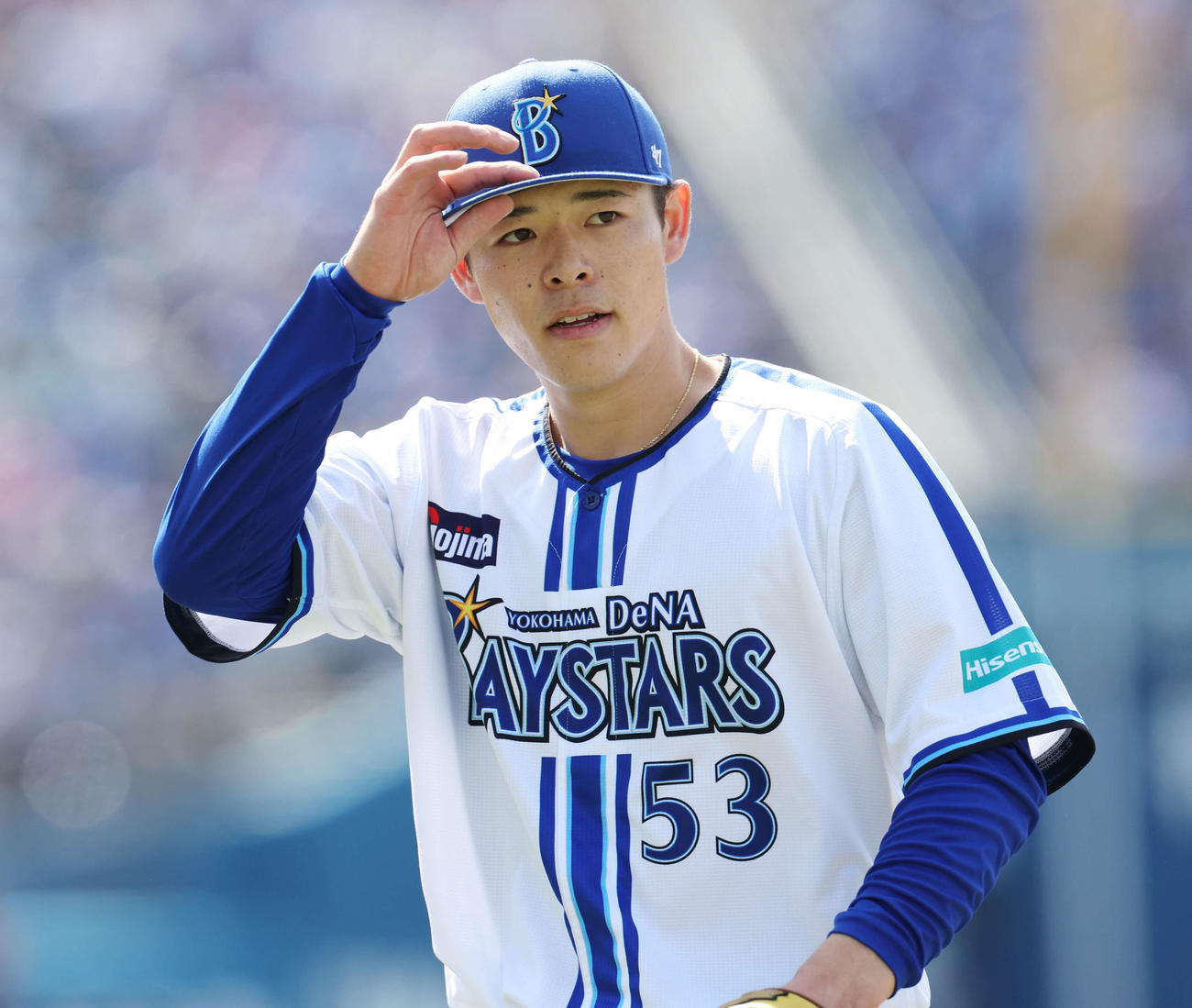 DeNA対中日　3回表を3者凡退に抑えたDeNA中川颯（撮影・宮地輝）