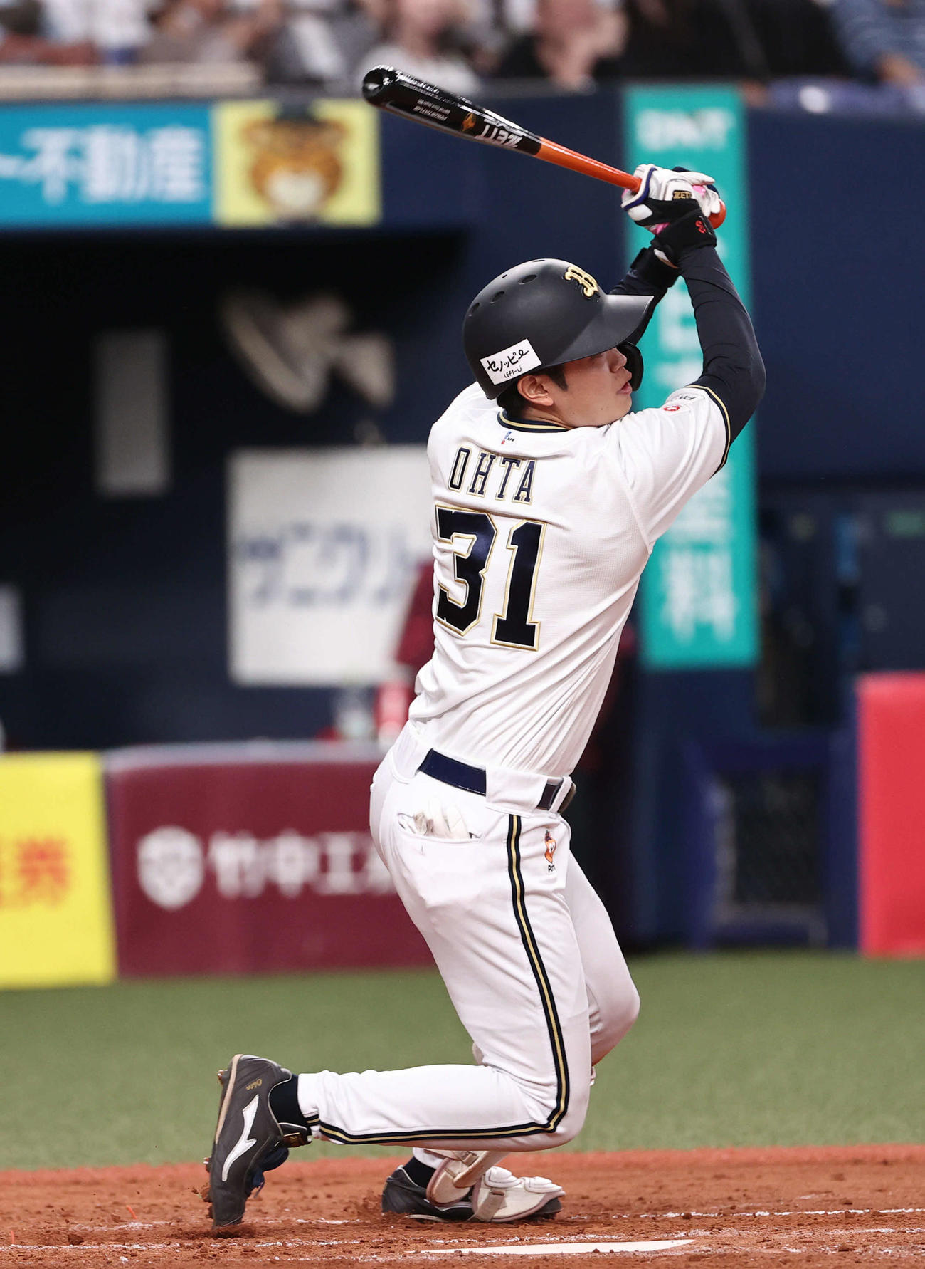 オリックス対楽天　3回裏オリックス1死満塁、太田は右へ2打席連続の適時打を放つ（撮影・西尾就之）