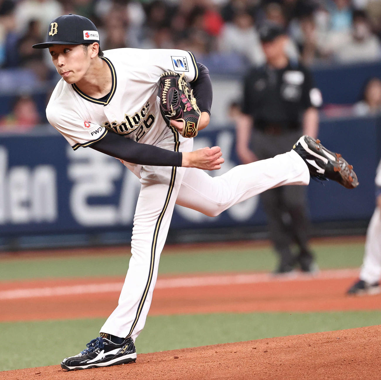 オリックス対楽天　オリックス先発の斎藤（撮影・西尾就之）