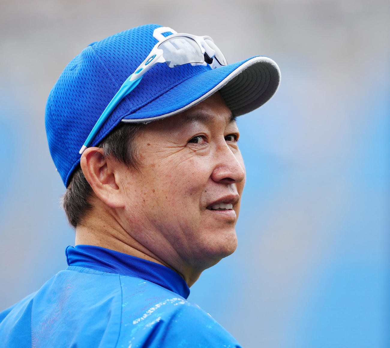 DeNA対中日　試合前練習に臨む中日立浪監督（撮影・江口和貴）