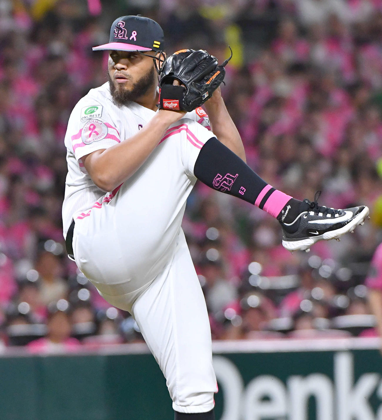 ソフトバンク対西武　9回表から登板した、ソフトバンク2番手のヘルナンデス（撮影・岩下翔太）