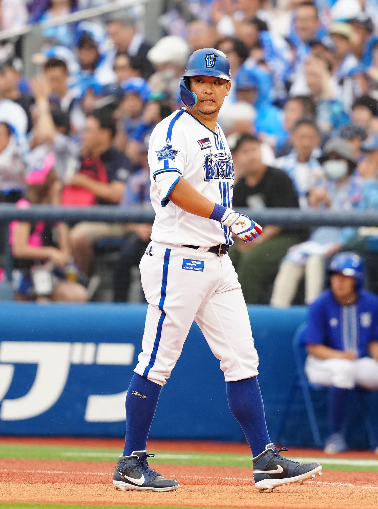 DeNA対中日　8回裏DeNA無死、左前打を放った筒香（撮影・江口和貴）