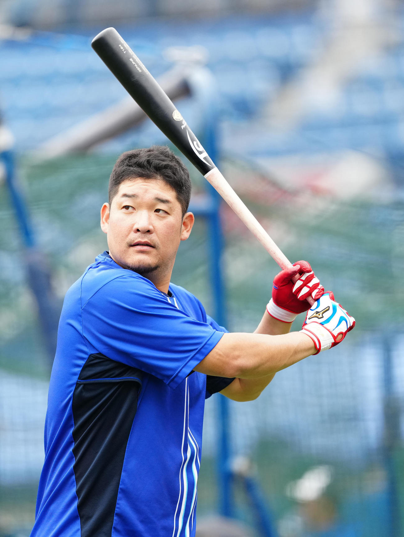 DeNA対中日　試合前練習に臨むDeNA筒香（撮影・江口和貴）