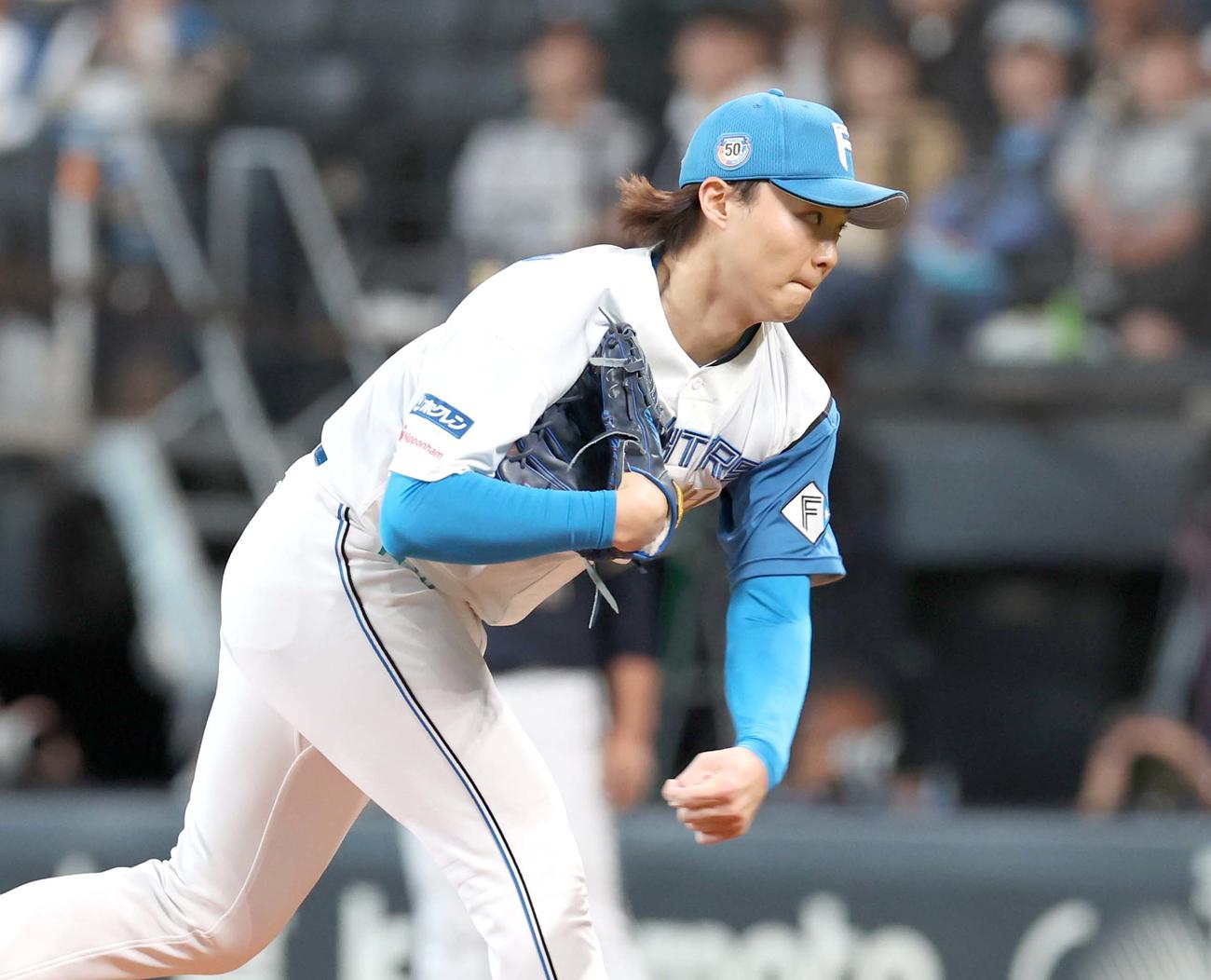 日本ハム対オリックス　日本ハム先発の山崎（撮影・黒川智章）