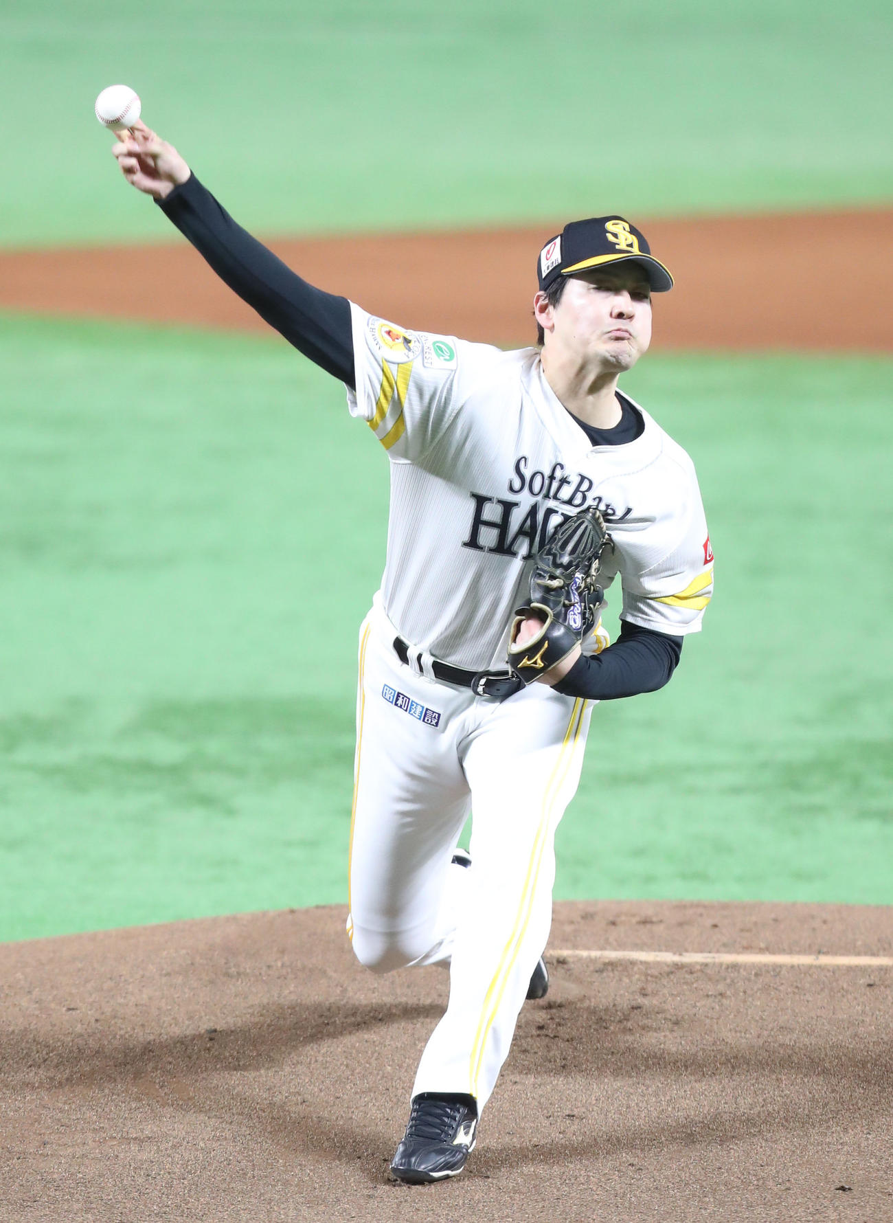 ソフトバンク対楽天　先発有原（撮影・梅根麻紀）