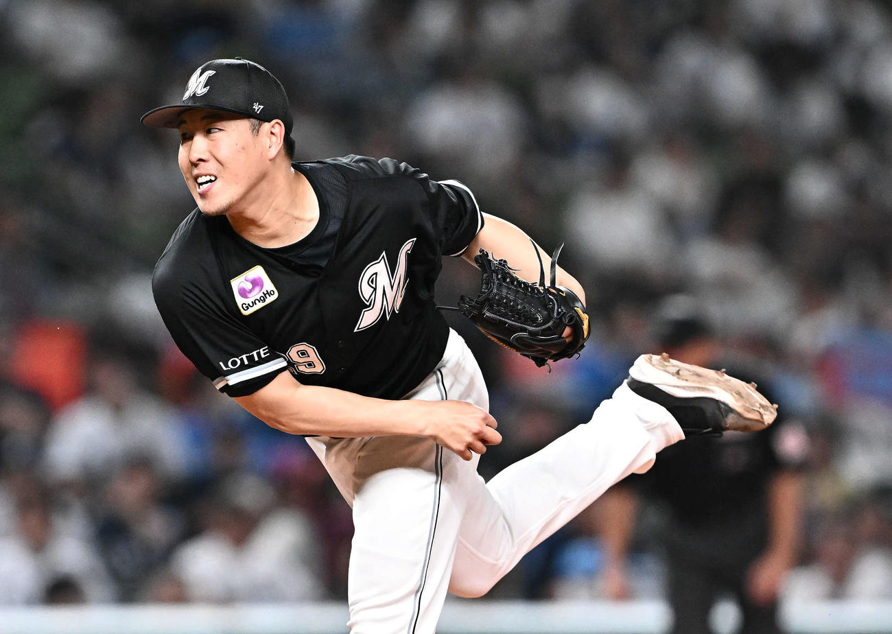 西武対ロッテ　ロッテ先発の西野（撮影・滝沢徹郎）