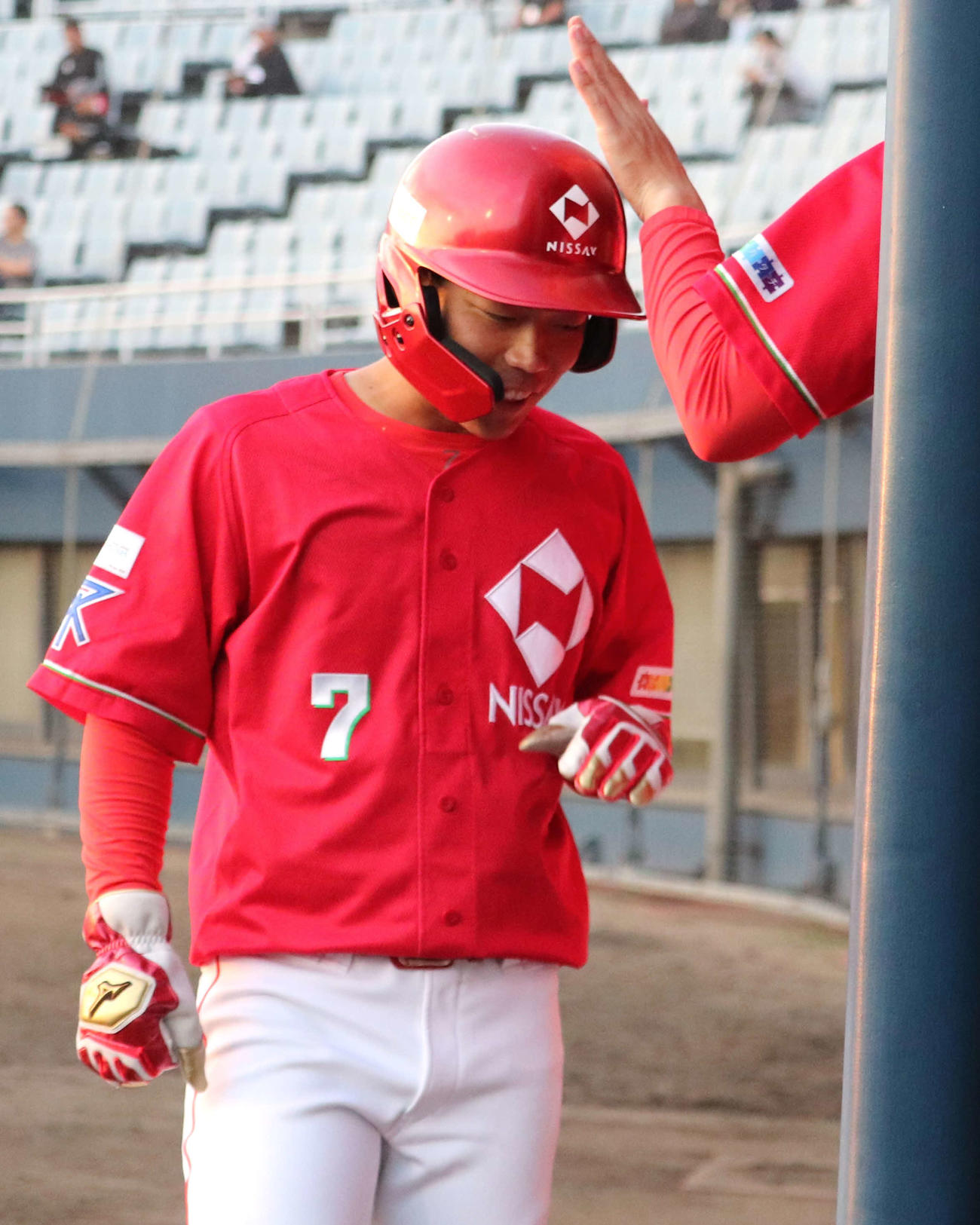 都市対抗二次予選のOBC高島戦に出場した、日本生命の松本渉外野手（23＝東洋大）